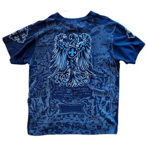 ❤️ Men’s XL Street wear evolution in design Blue phoenix tee embroidered